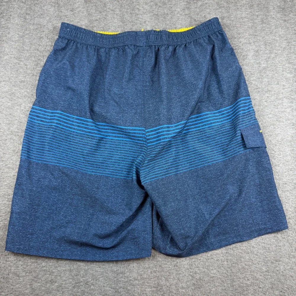 Banana Boat Swim Trunks Mens 3XL Blue Striped UPF 50+ Board Shorts Pocket‎